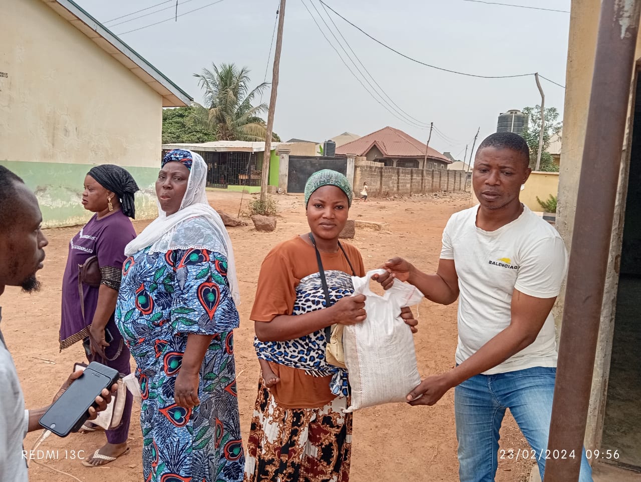 Rice distribution outreach to community beneficiaries